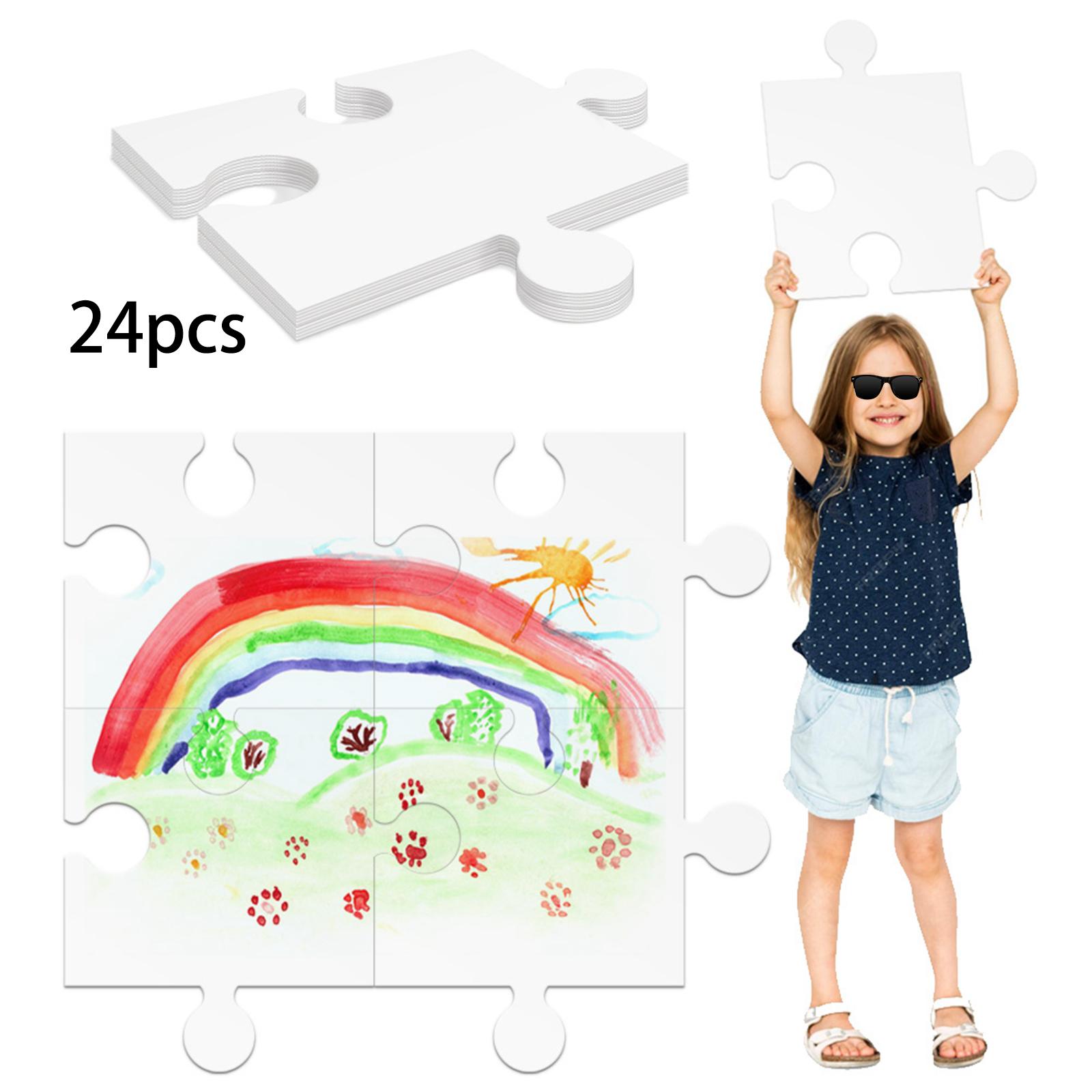 Puzzle Blank White - 24 шт. белых картонных пазлов без