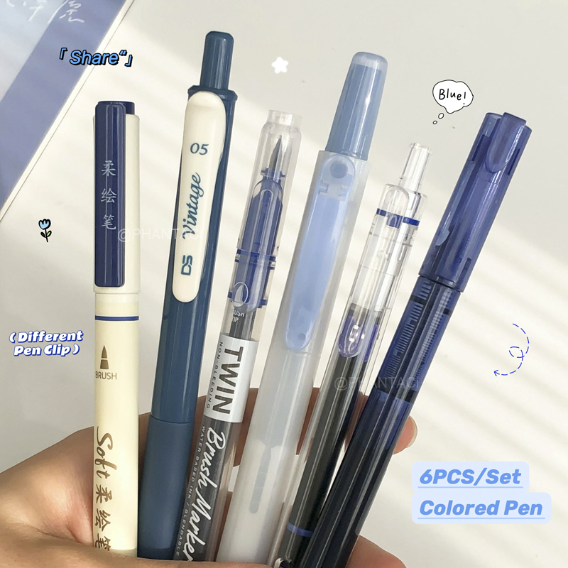 Pentel Pen Energel - Набор из 6 цветных каллиграфических ручек: